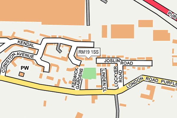 RM19 1SS map - OS OpenMap – Local (Ordnance Survey)