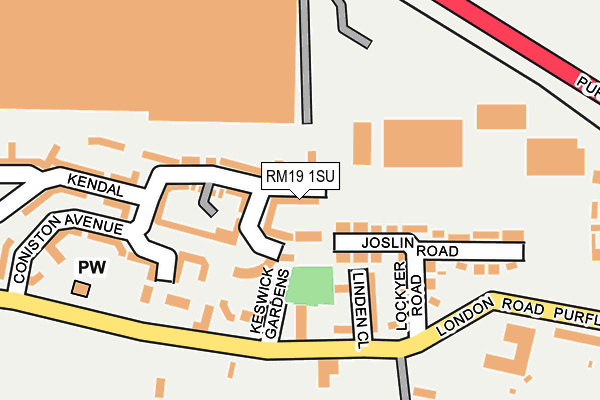RM19 1SU map - OS OpenMap – Local (Ordnance Survey)