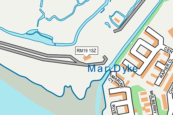 RM19 1SZ map - OS OpenMap – Local (Ordnance Survey)