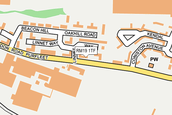 RM19 1TF map - OS OpenMap – Local (Ordnance Survey)