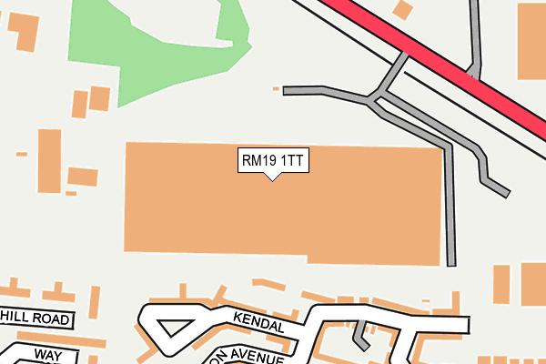 RM19 1TT map - OS OpenMap – Local (Ordnance Survey)