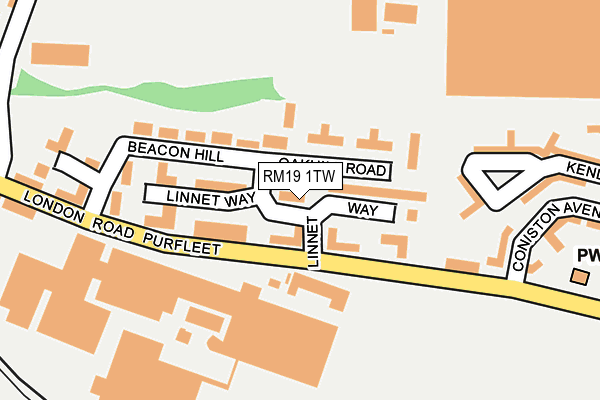 RM19 1TW map - OS OpenMap – Local (Ordnance Survey)