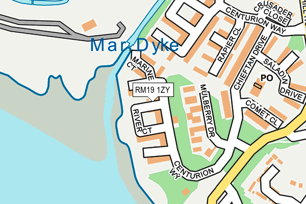 RM19 1ZY map - OS OpenMap – Local (Ordnance Survey)