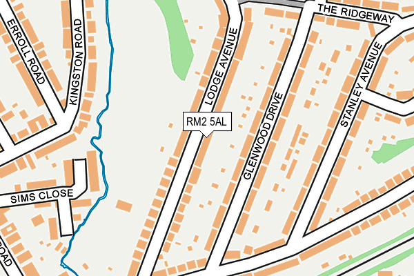 RM2 5AL map - OS OpenMap – Local (Ordnance Survey)