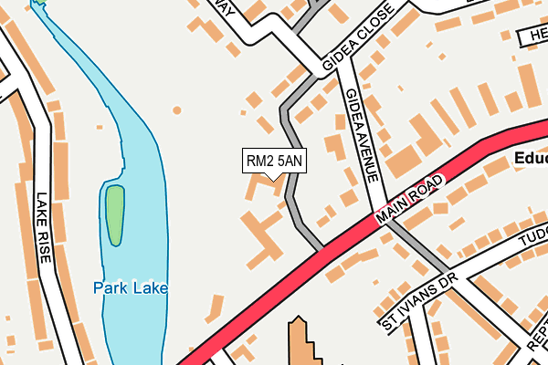 RM2 5AN map - OS OpenMap – Local (Ordnance Survey)