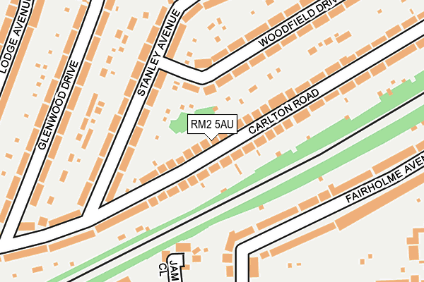 RM2 5AU map - OS OpenMap – Local (Ordnance Survey)
