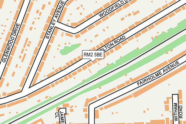 RM2 5BE map - OS OpenMap – Local (Ordnance Survey)