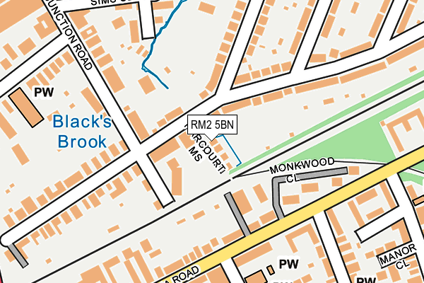 RM2 5BN map - OS OpenMap – Local (Ordnance Survey)