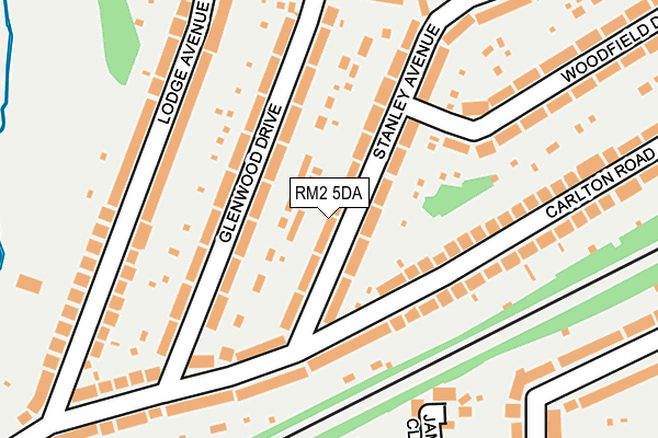 RM2 5DA map - OS OpenMap – Local (Ordnance Survey)