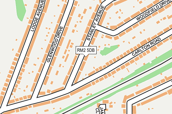 RM2 5DB map - OS OpenMap – Local (Ordnance Survey)