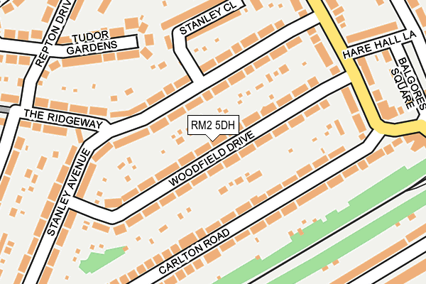 RM2 5DH map - OS OpenMap – Local (Ordnance Survey)