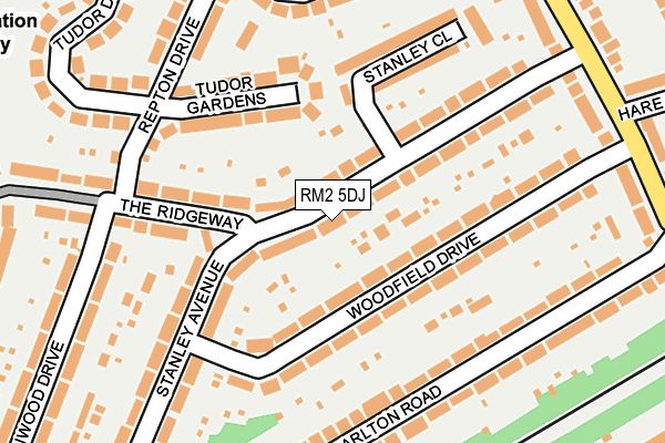 RM2 5DJ map - OS OpenMap – Local (Ordnance Survey)