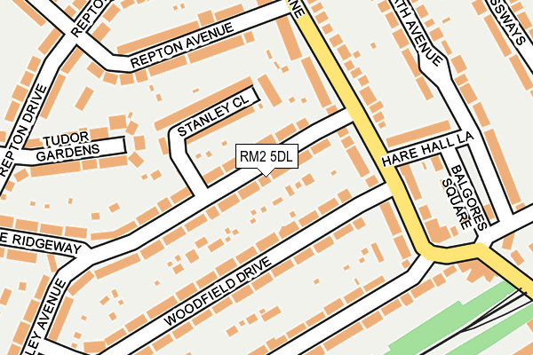 RM2 5DL map - OS OpenMap – Local (Ordnance Survey)