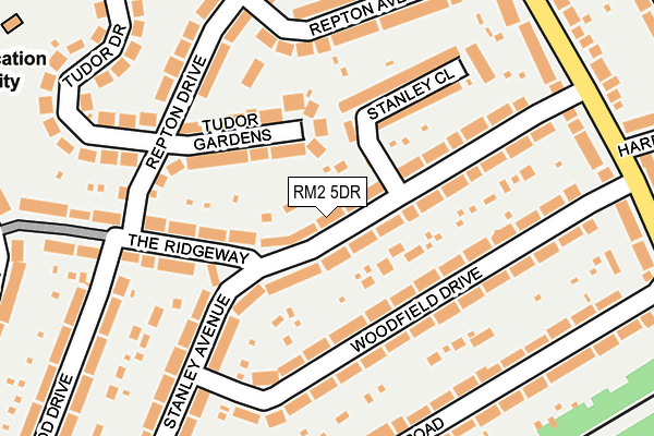 RM2 5DR map - OS OpenMap – Local (Ordnance Survey)