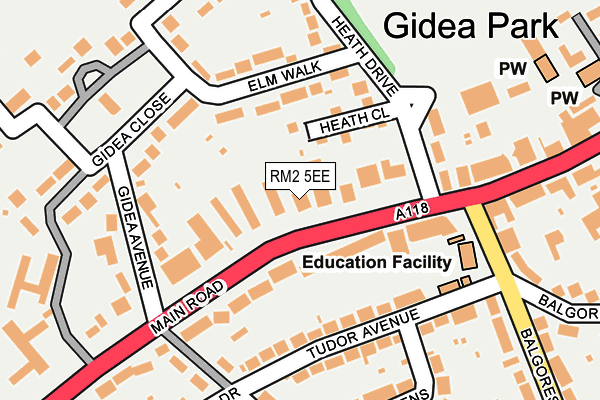 RM2 5EE map - OS OpenMap – Local (Ordnance Survey)