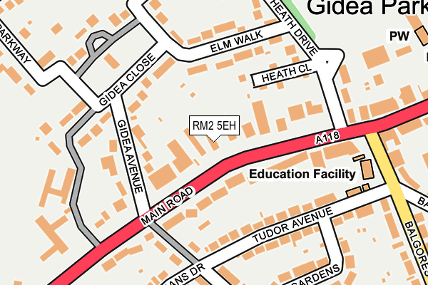 RM2 5EH map - OS OpenMap – Local (Ordnance Survey)