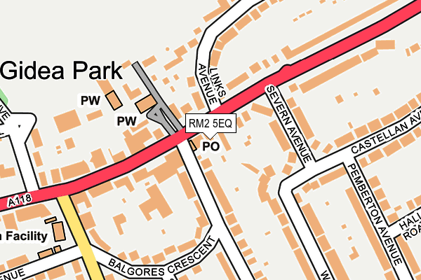 RM2 5EQ map - OS OpenMap – Local (Ordnance Survey)