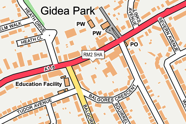 Map of GIDEA PARK MOTORS LIMITED at local scale