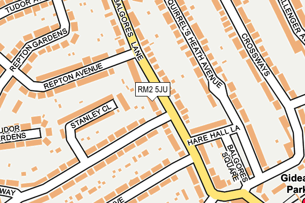 RM2 5JU map - OS OpenMap – Local (Ordnance Survey)