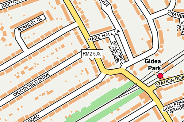 RM2 5JX map - OS OpenMap – Local (Ordnance Survey)