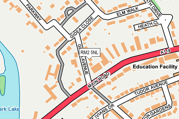 RM2 5NL map - OS OpenMap – Local (Ordnance Survey)