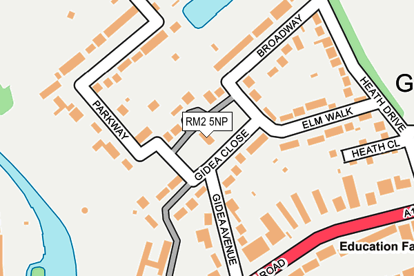 RM2 5NP map - OS OpenMap – Local (Ordnance Survey)