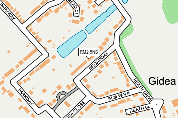 RM2 5NS map - OS OpenMap – Local (Ordnance Survey)