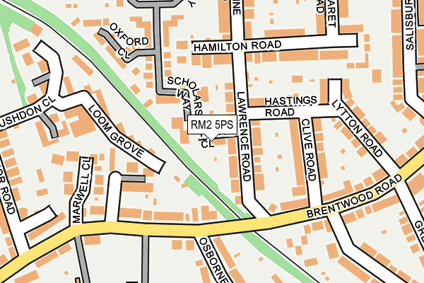 RM2 5PS map - OS OpenMap – Local (Ordnance Survey)