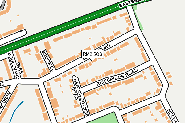 RM2 5QS map - OS OpenMap – Local (Ordnance Survey)