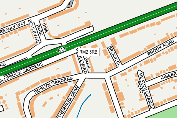 RM2 5RB map - OS OpenMap – Local (Ordnance Survey)