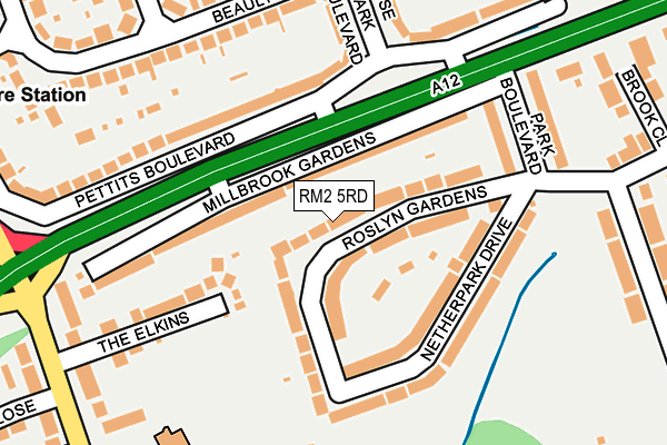 RM2 5RD map - OS OpenMap – Local (Ordnance Survey)
