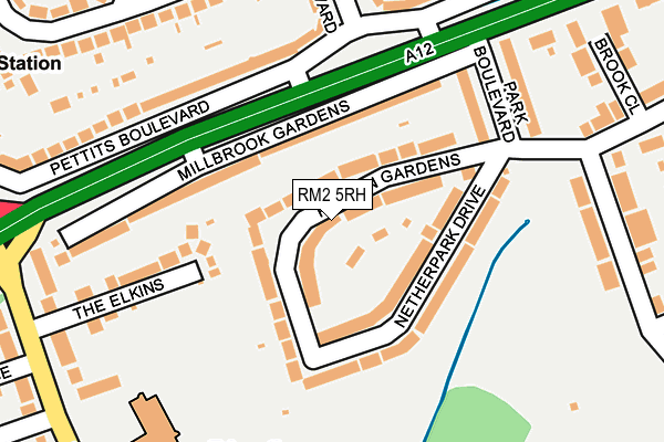 RM2 5RH map - OS OpenMap – Local (Ordnance Survey)