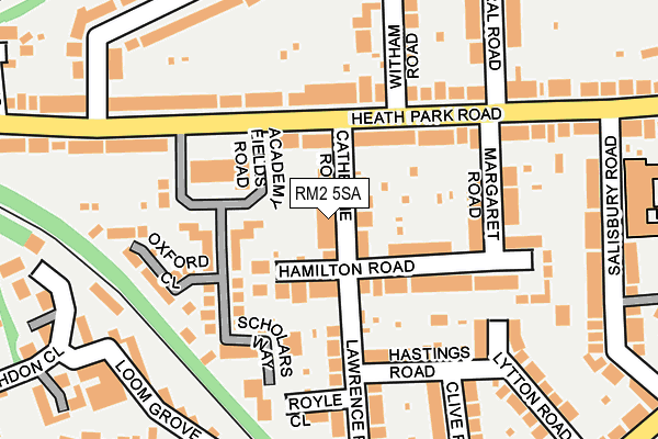 RM2 5SA map - OS OpenMap – Local (Ordnance Survey)