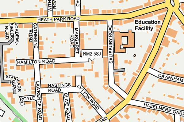 RM2 5SJ map - OS OpenMap – Local (Ordnance Survey)