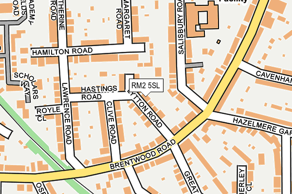 RM2 5SL map - OS OpenMap – Local (Ordnance Survey)