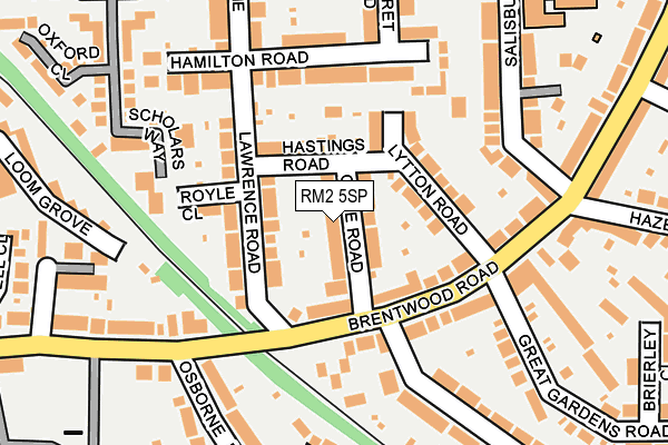 RM2 5SP map - OS OpenMap – Local (Ordnance Survey)