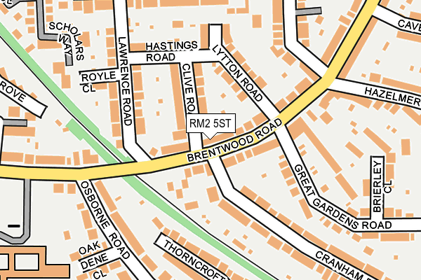 RM2 5ST map - OS OpenMap – Local (Ordnance Survey)