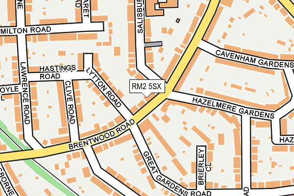 RM2 5SX map - OS OpenMap – Local (Ordnance Survey)