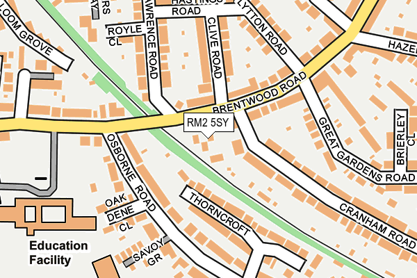 RM2 5SY map - OS OpenMap – Local (Ordnance Survey)