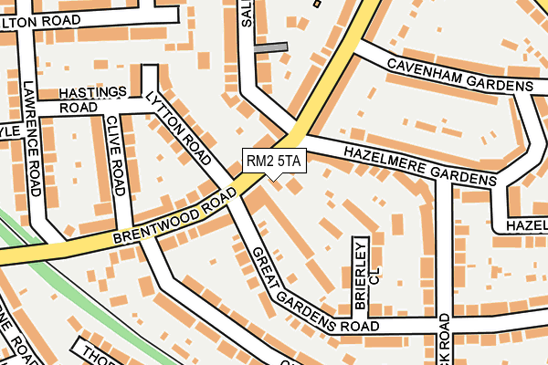 RM2 5TA map - OS OpenMap – Local (Ordnance Survey)