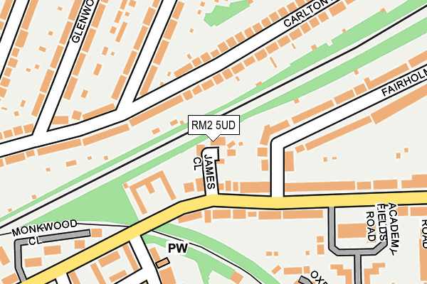 RM2 5UD map - OS OpenMap – Local (Ordnance Survey)