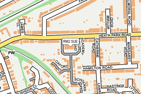 RM2 5UE map - OS OpenMap – Local (Ordnance Survey)