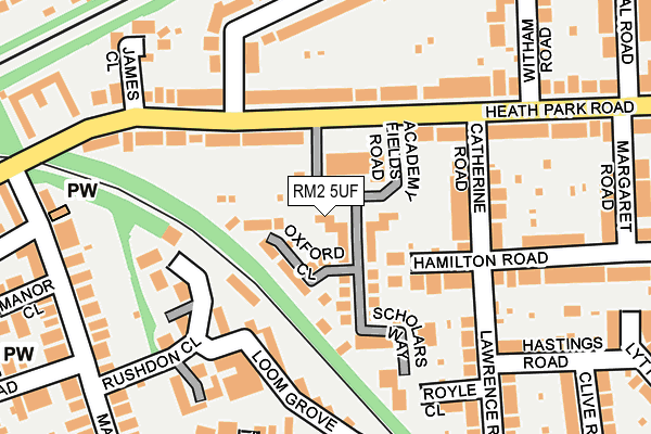 RM2 5UF map - OS OpenMap – Local (Ordnance Survey)