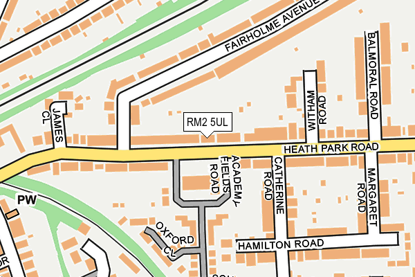 RM2 5UL map - OS OpenMap – Local (Ordnance Survey)