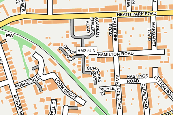 RM2 5UN map - OS OpenMap – Local (Ordnance Survey)
