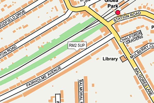 RM2 5UP map - OS OpenMap – Local (Ordnance Survey)