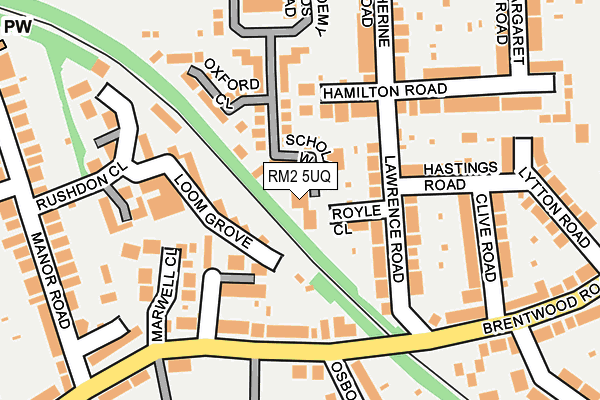 RM2 5UQ map - OS OpenMap – Local (Ordnance Survey)