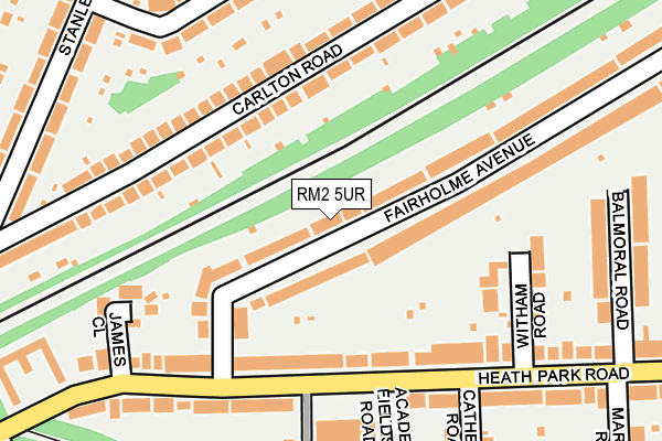 RM2 5UR map - OS OpenMap – Local (Ordnance Survey)