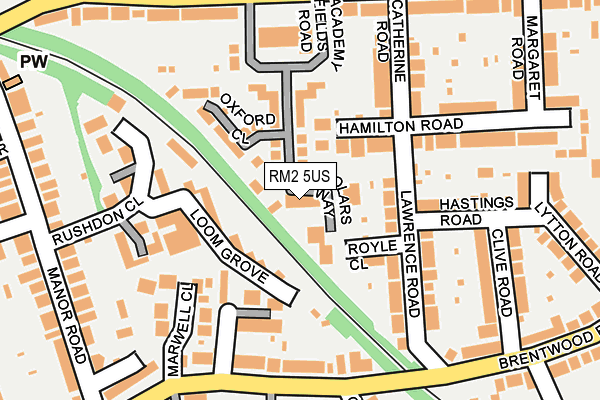 RM2 5US map - OS OpenMap – Local (Ordnance Survey)