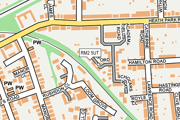 RM2 5UT map - OS OpenMap – Local (Ordnance Survey)